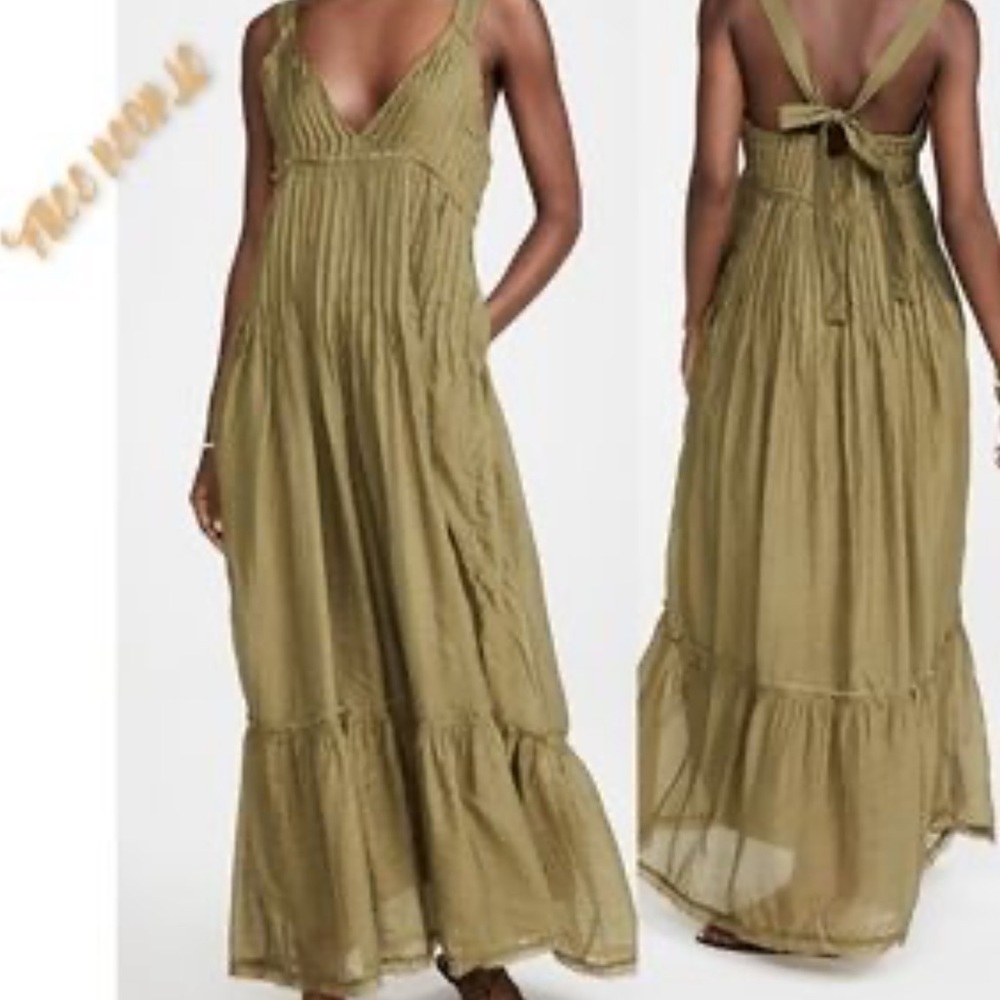 Free People Frankie Pintuck Maxi Dress Size Small, oversized - Picture 3 of 16